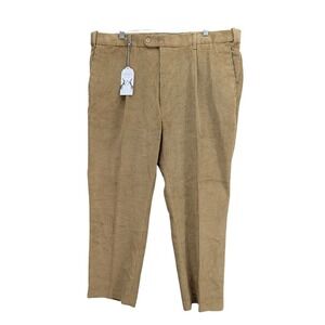 Peter Christian Corduroy Trousers‎ Men's 42x27 Beige Pleated Cotton Casual NWT
